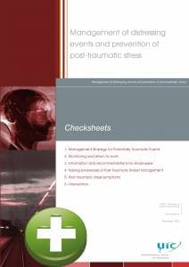 Management of distressing events and prevention of post-traumatic stress + Checksheets